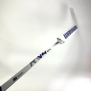 New Regular White/Royal Warrior Ritual V4 Goalie Stick | 25" Paddle Wedge Curve | Lankinen | R281 - Top Flight Hockey