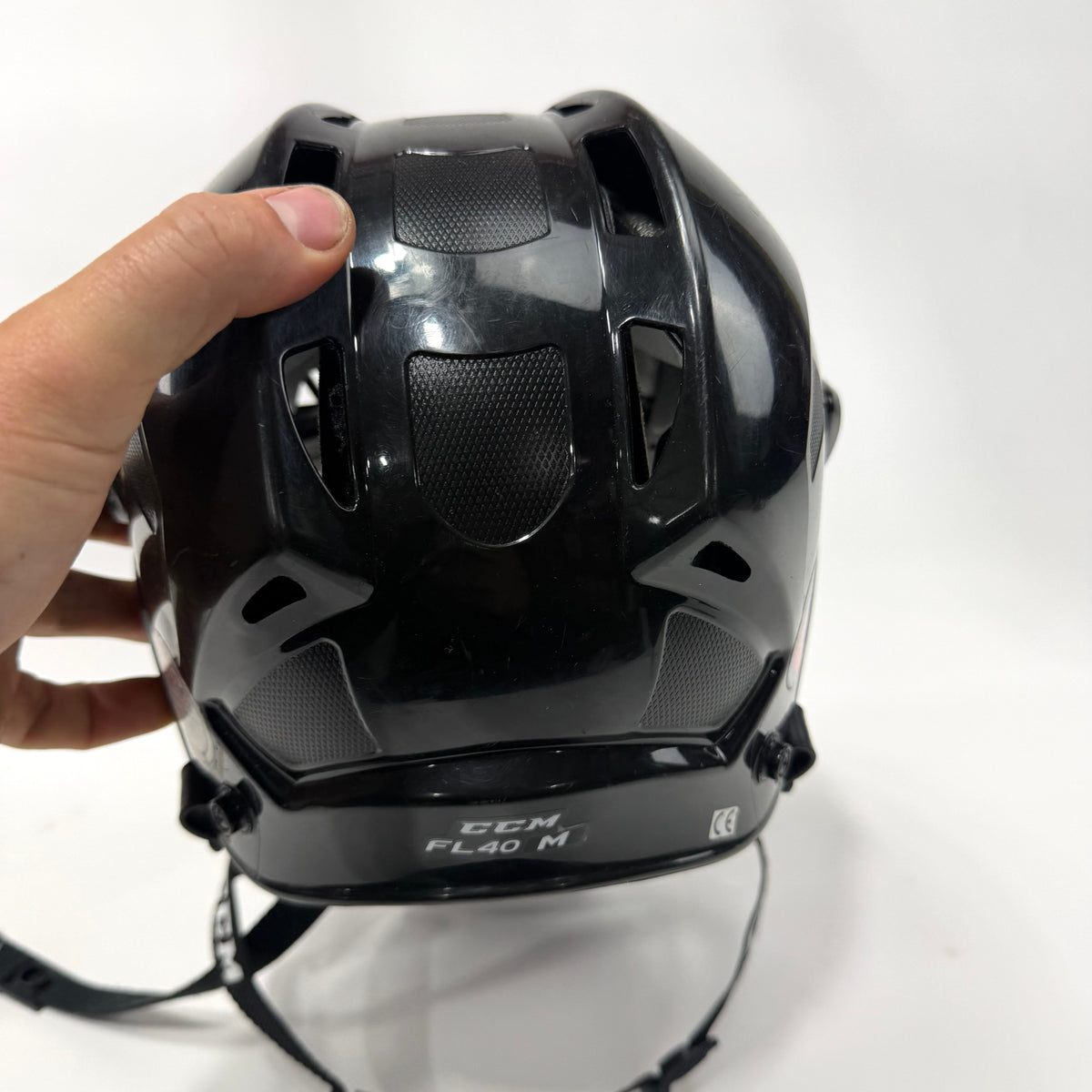 Used Black CCM FL40 Helmet with CCM Bubble | Senior Medium | AB223
