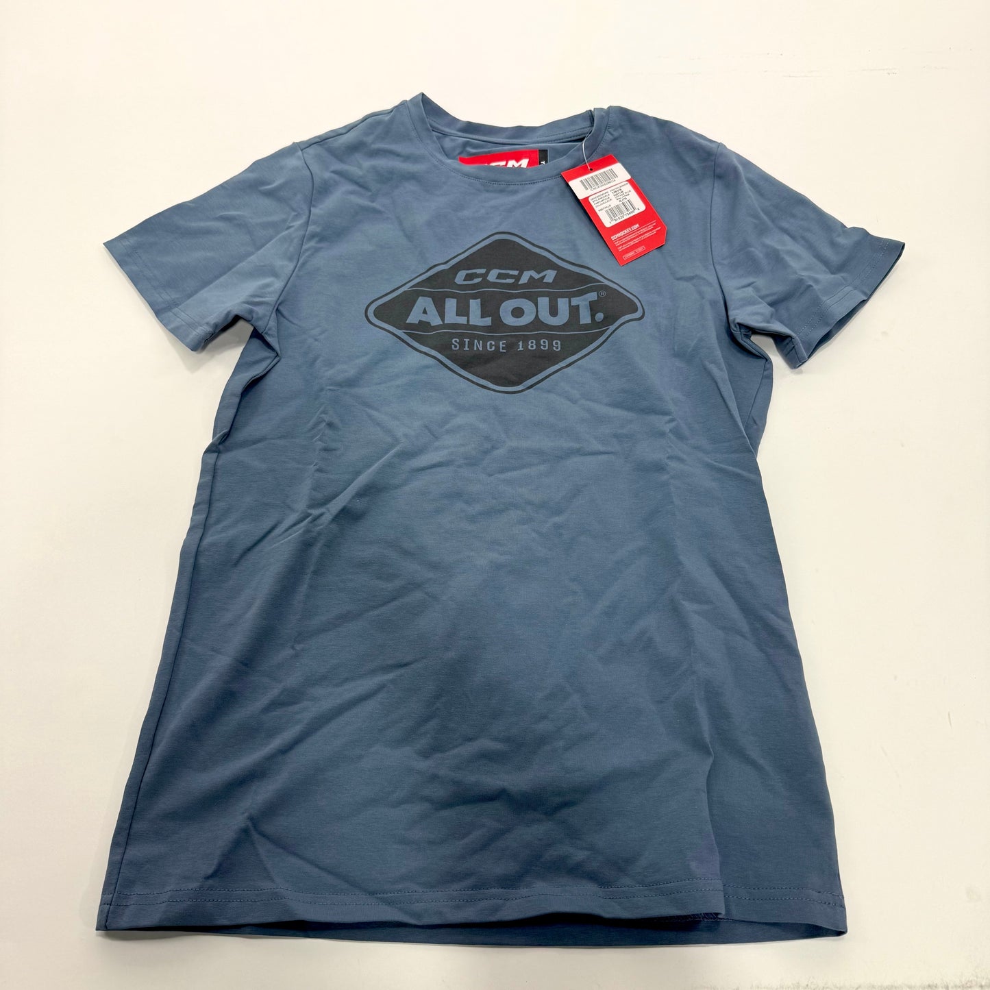 New CCM Blue All Outside Short Sleeve Tee | Youth XL | #191520734664 - Top Flight Hockey