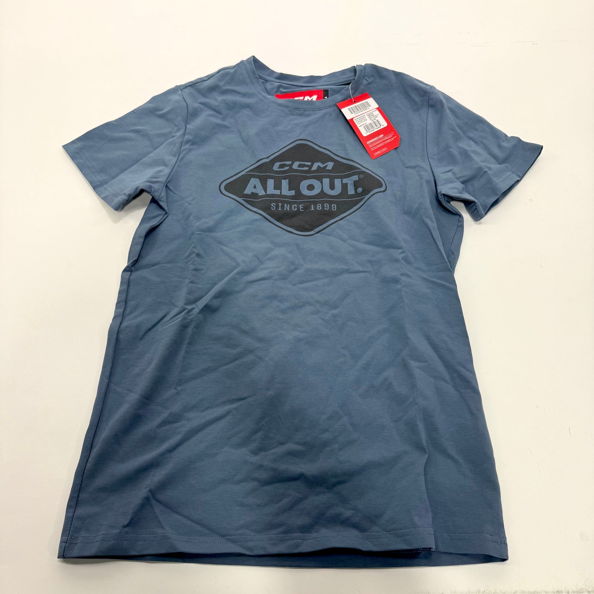 New CCM Blue All Outside Short Sleeve Tee | Youth XL | #191520734664 - Top Flight Hockey