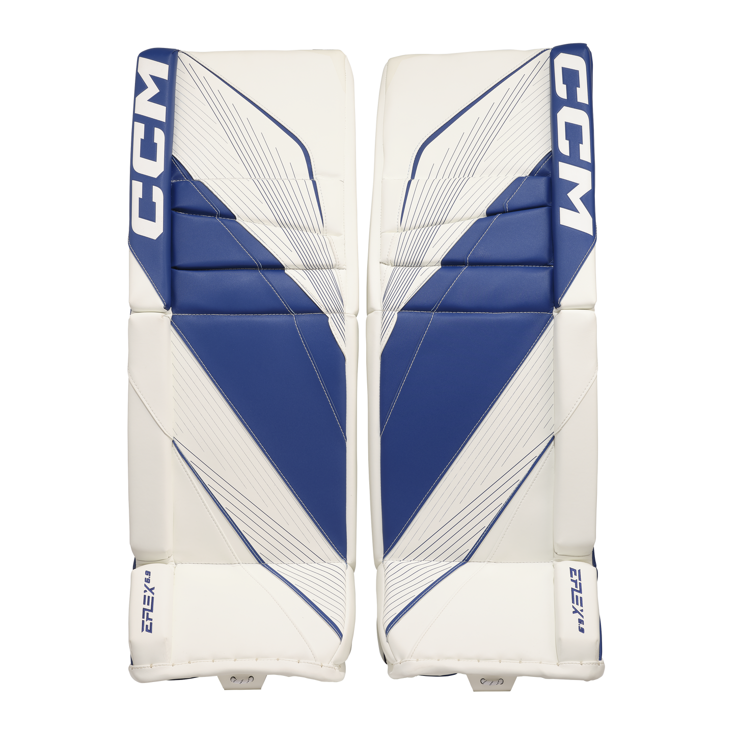 New CCM White E Flex 6.9 Goalie Leg Pads | 30+1" | #191520631901 - Top Flight Hockey