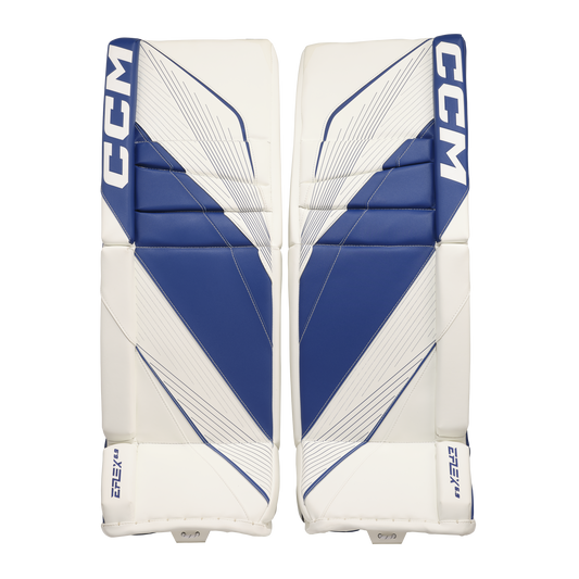 New CCM White E Flex 6.9 Goalie Leg Pads | 30+1" | #191520631901