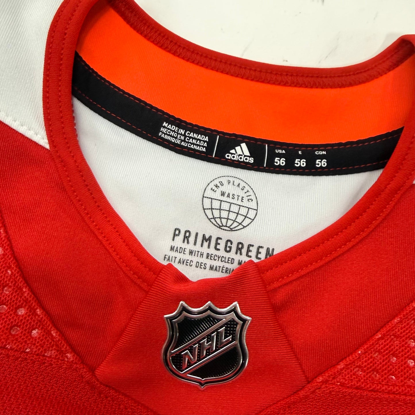 Used Red Prime Green Chicago Blackhawks Adidas MIC Practice Jersey | Size 56 - Top Flight Hockey