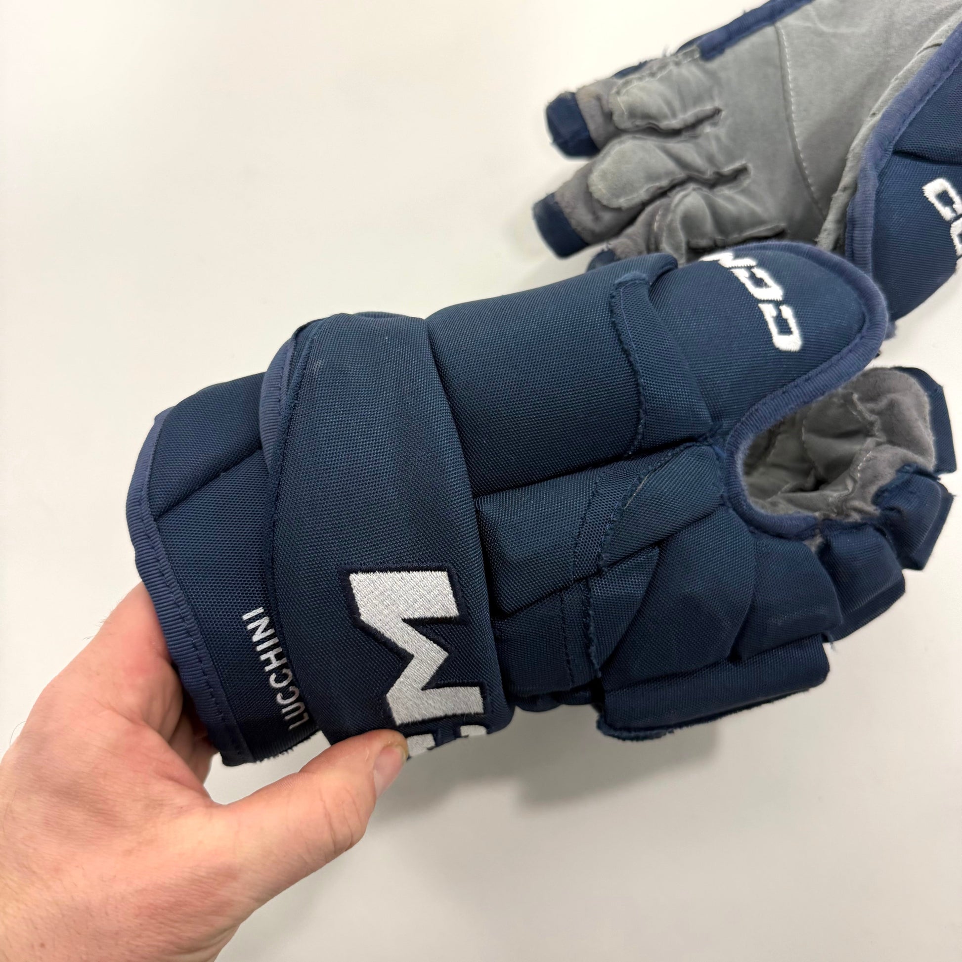 Used Navy CCM HG12 Gloves | 14" | #A57 - Top Flight Hockey