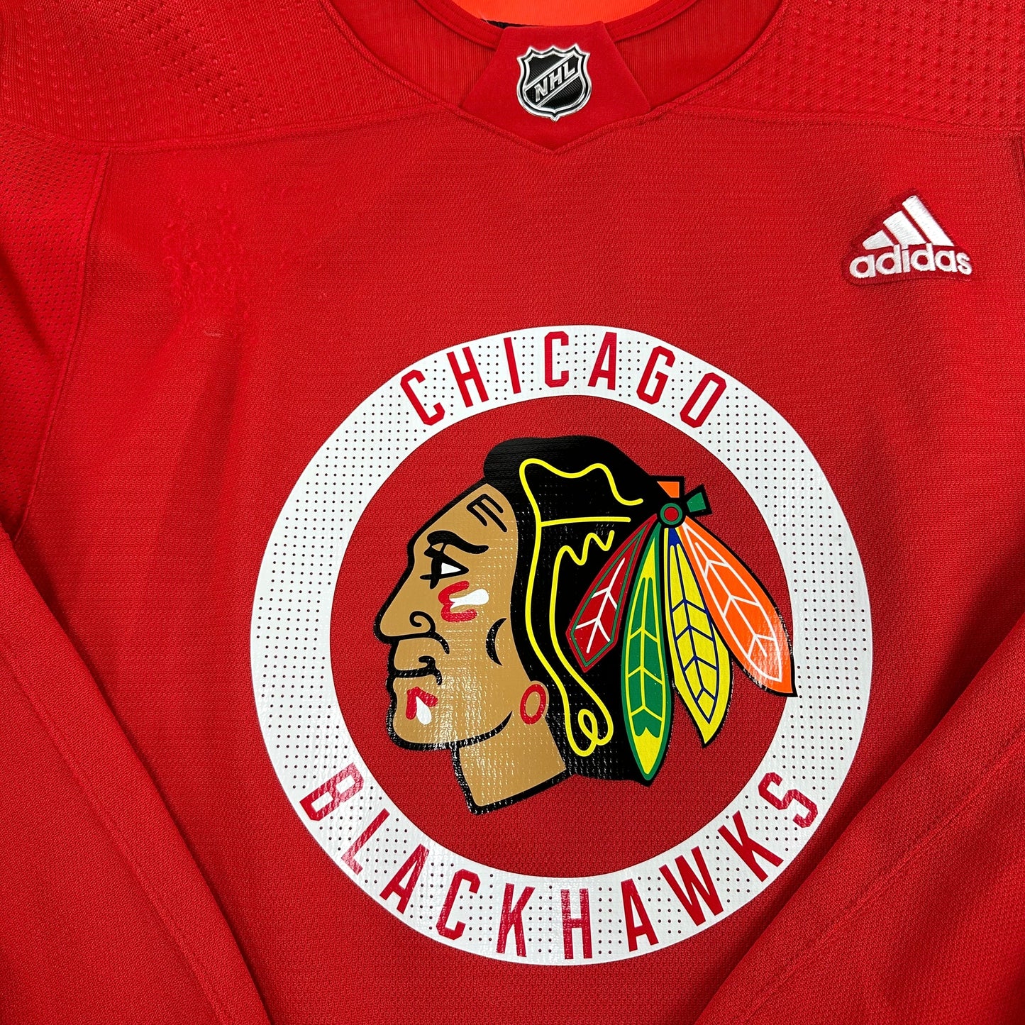 SENEY #62 - Red Chicago Blackhawks Practice Jersey - Adidas MIC Size 56
