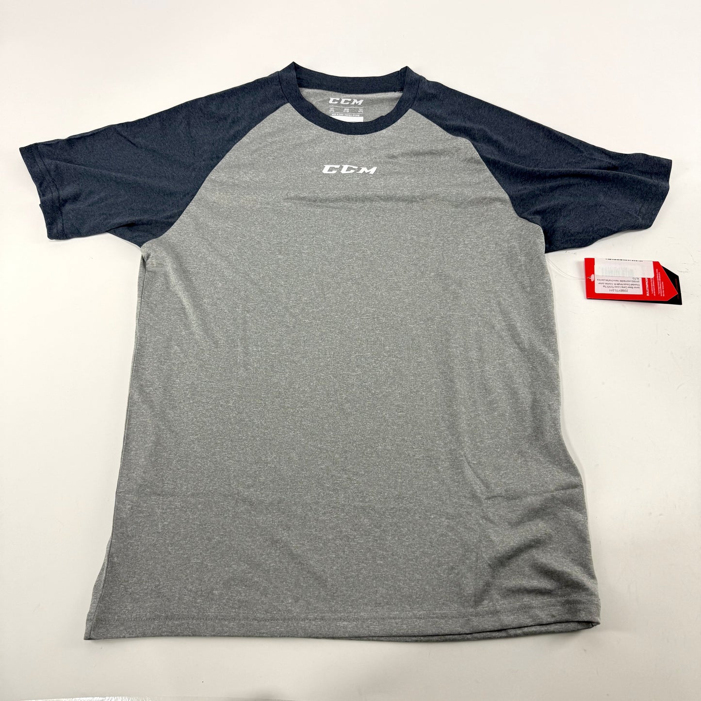 New CCM Youth Basecamp Two Tone Short Sleeve | Grey/Navy | Youth XL | #191520511159