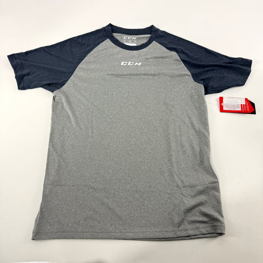New CCM Youth Basecamp Two Tone Short Sleeve | Grey/Navy | Youth XL | #191520511159