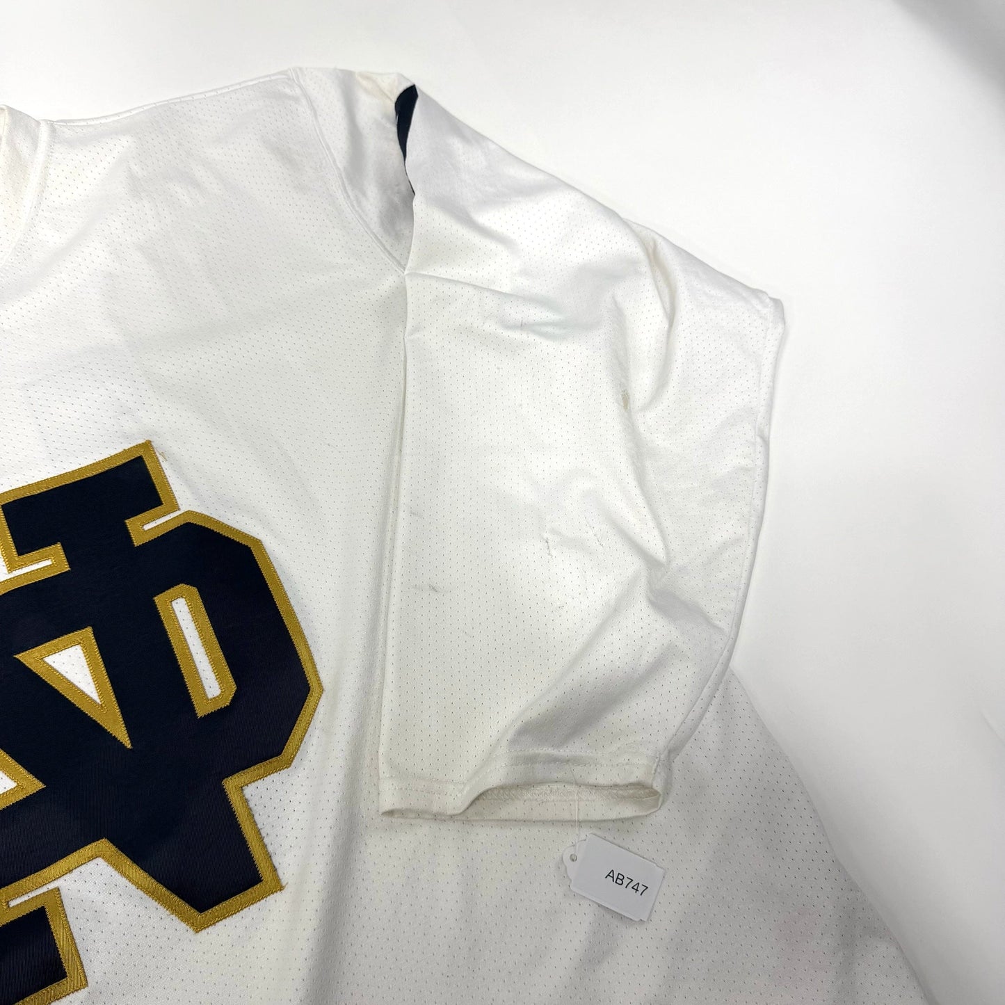 Used White Under Armour Notre Dame Practice Jersey | Senior Large | AB747
