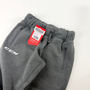 New Dark Grey CCM Youth Premium Tapered Fleece Pant | Youth XS | #191520015602 - Top Flight Hockey