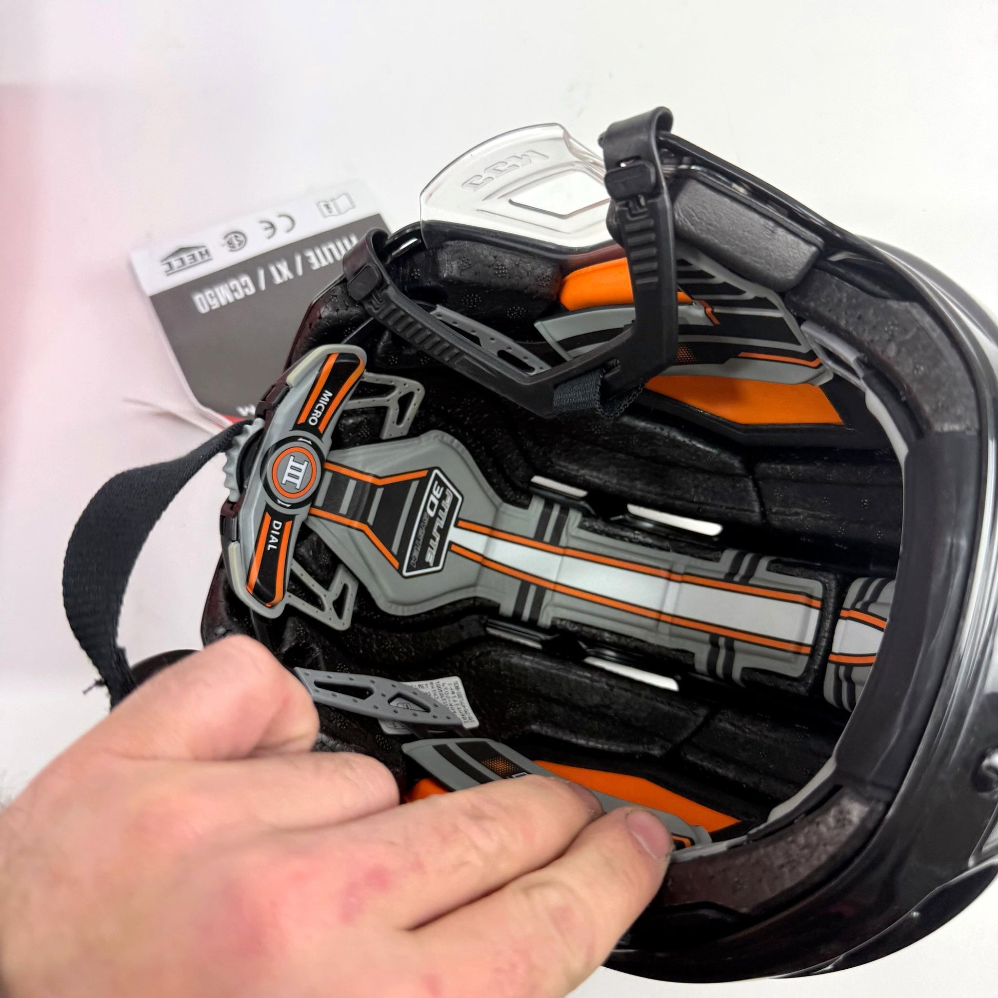 New CCM Black/Silver Fitlite 3DS Helmet | Senior S | #888162961052 - Top Flight Hockey