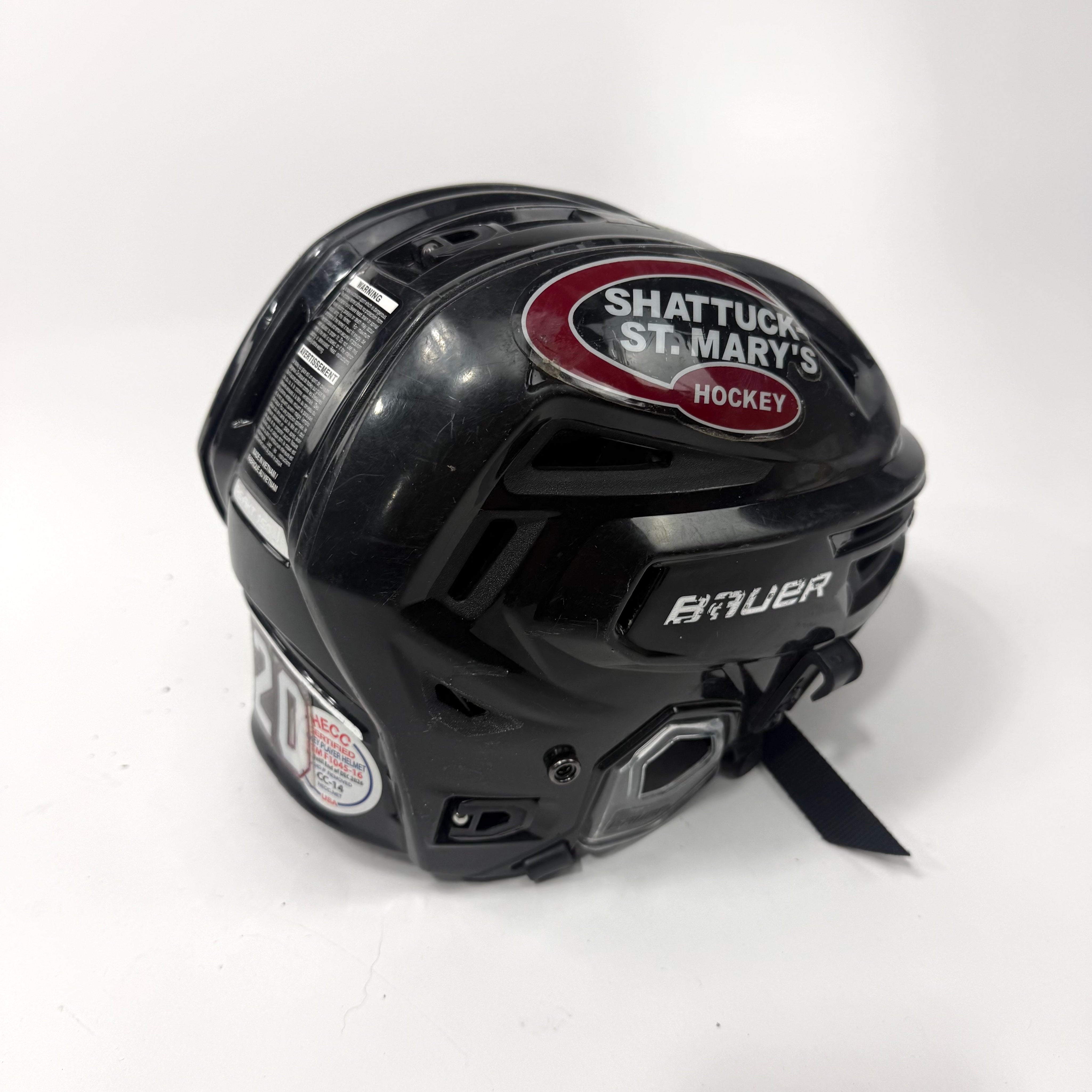 Used Black Bauer Re-akt 150 Helmet | Medium | Shattuck St. Mary's #20 | BH567 - Top Flight Hockey
