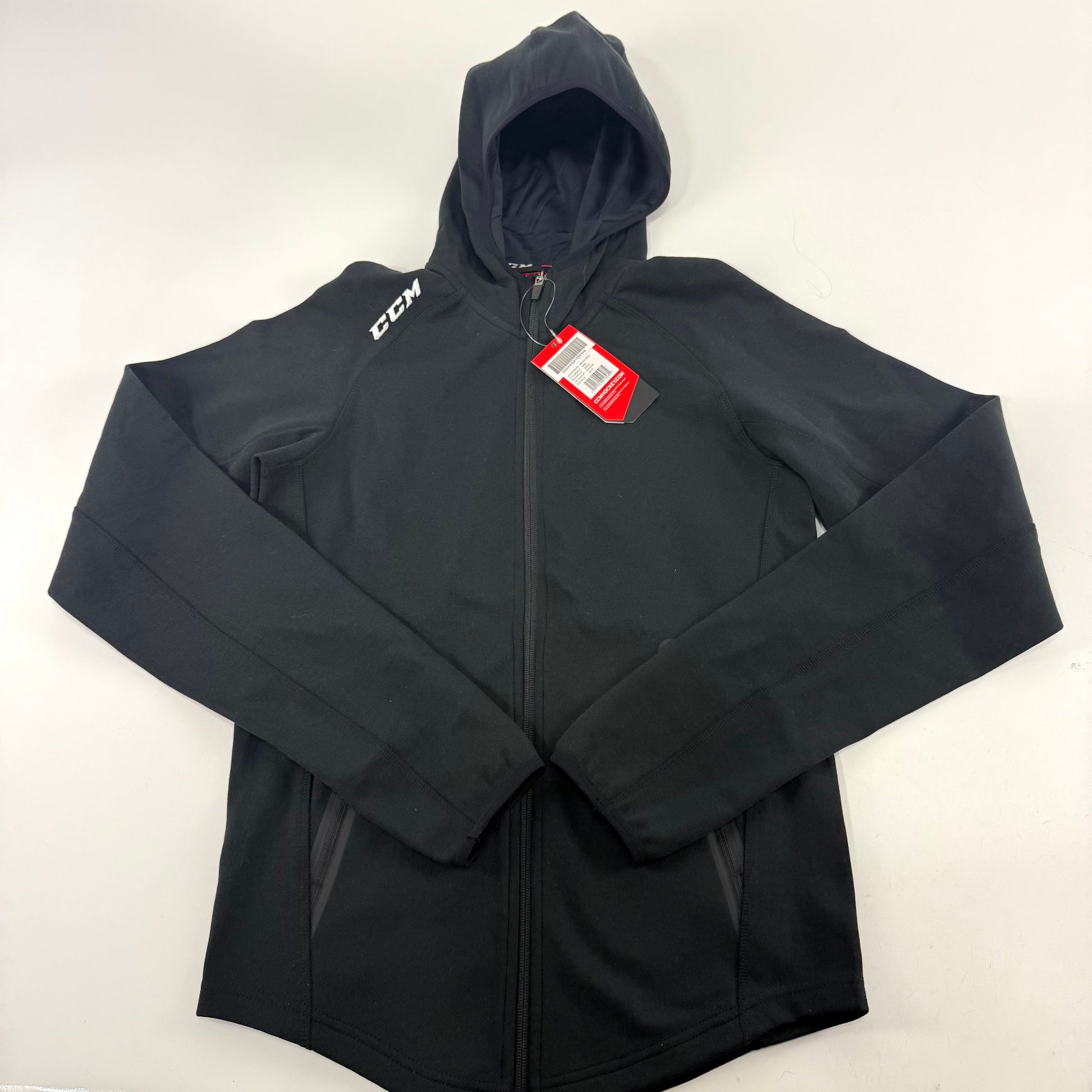 New Black CCM Premium Full Zip Hooded Fleece | Senior XS | #191520016081 - Top Flight Hockey