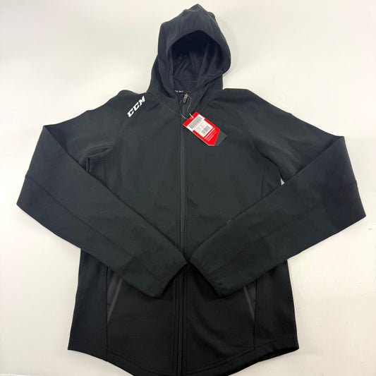 New Black CCM Premium Full Zip Hooded Fleece | Senior XS | #191520016081 - Top Flight Hockey