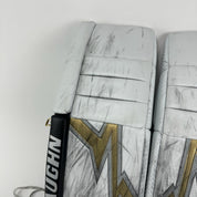 Used Vegas Knights White and Gold Vaughn V9 Goalie Leg Pads | Saville | 35+1"