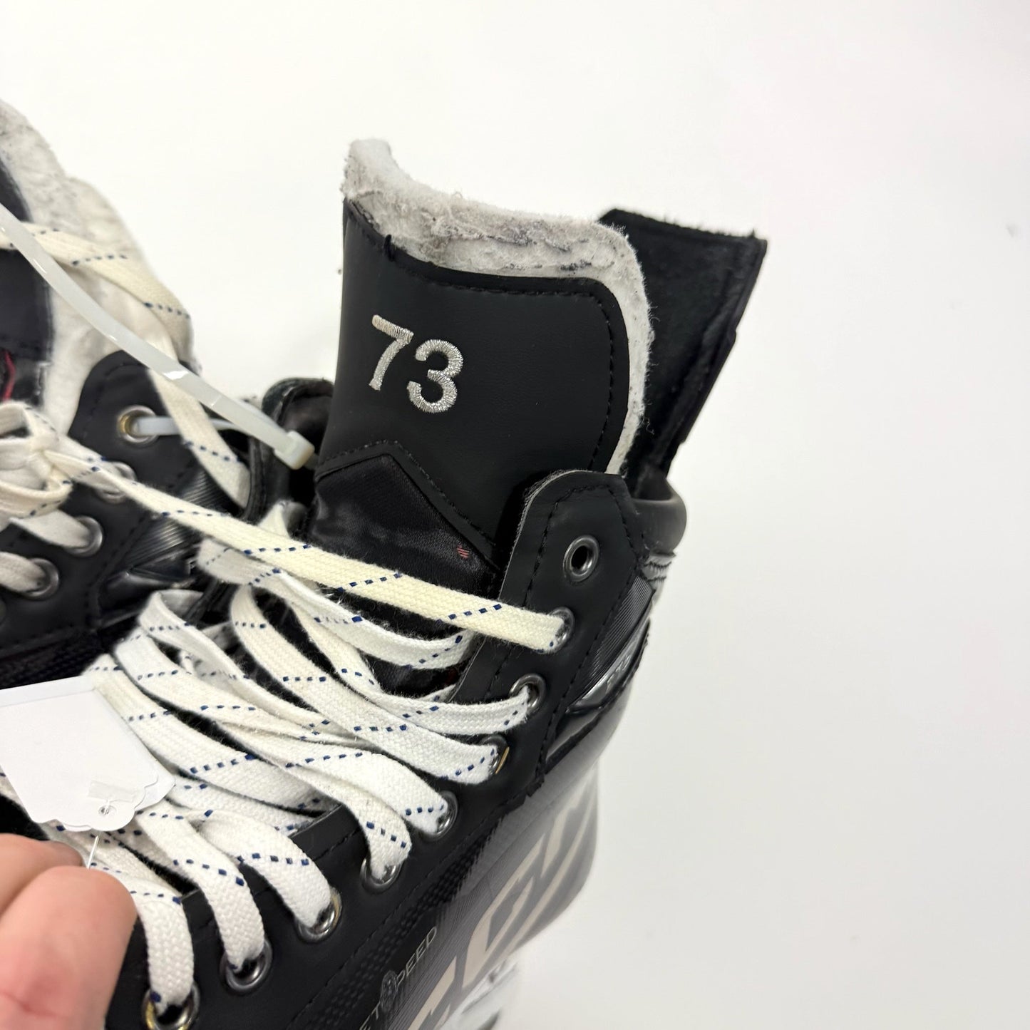 Used Black CCM Jetspeed FT6 Pro Skates | 8.5 D | Chicago Blackhawks Lukas Reichel | BH299
