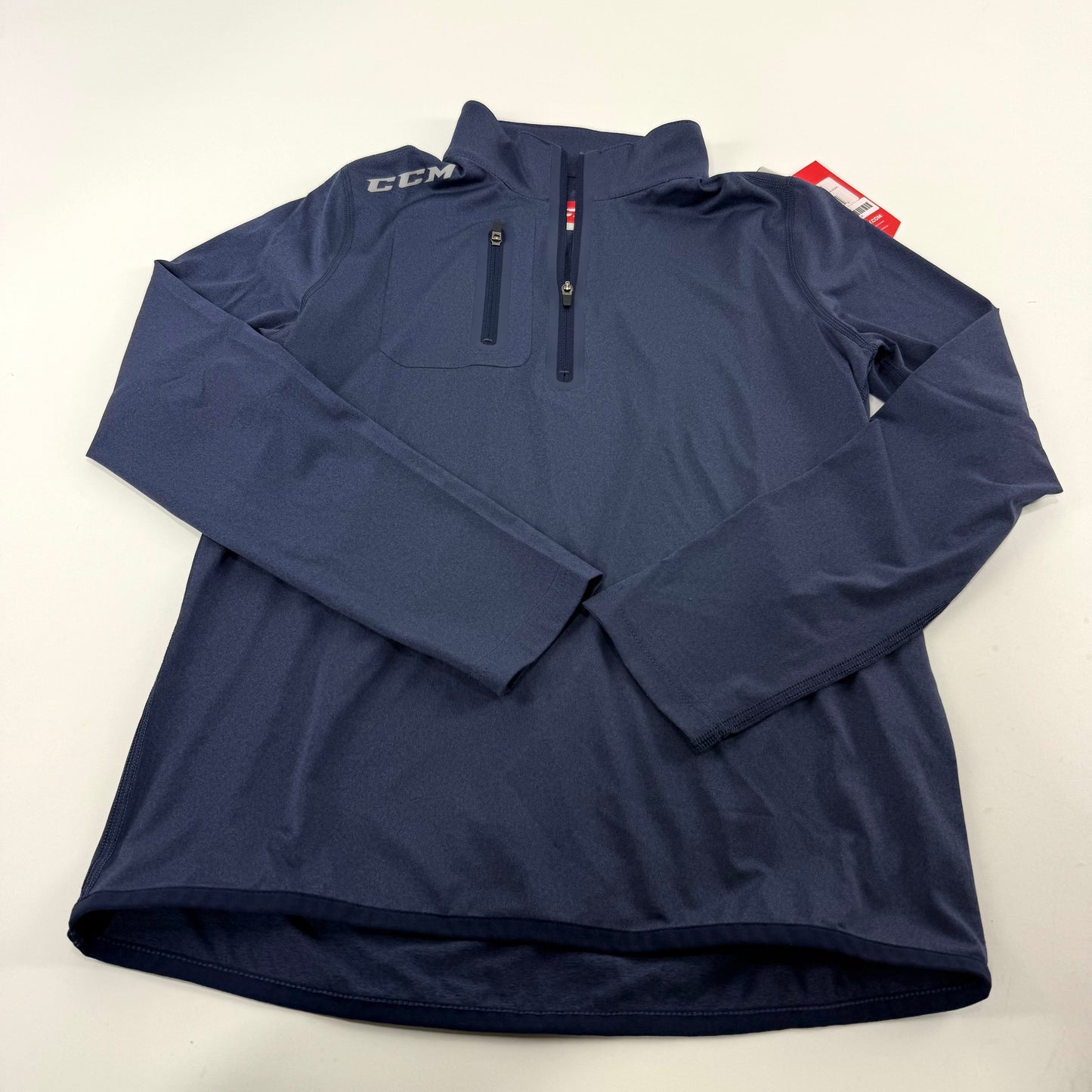 New Navy CCM Youth Premium 1/2 Zip Long Sleeve Shirt | Youth L | #191520221904