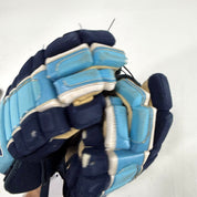 Used Navy, Baby Blue, White CCM Pro V Gloves | 12" | Maine Blackbears | B624 - Top Flight Hockey