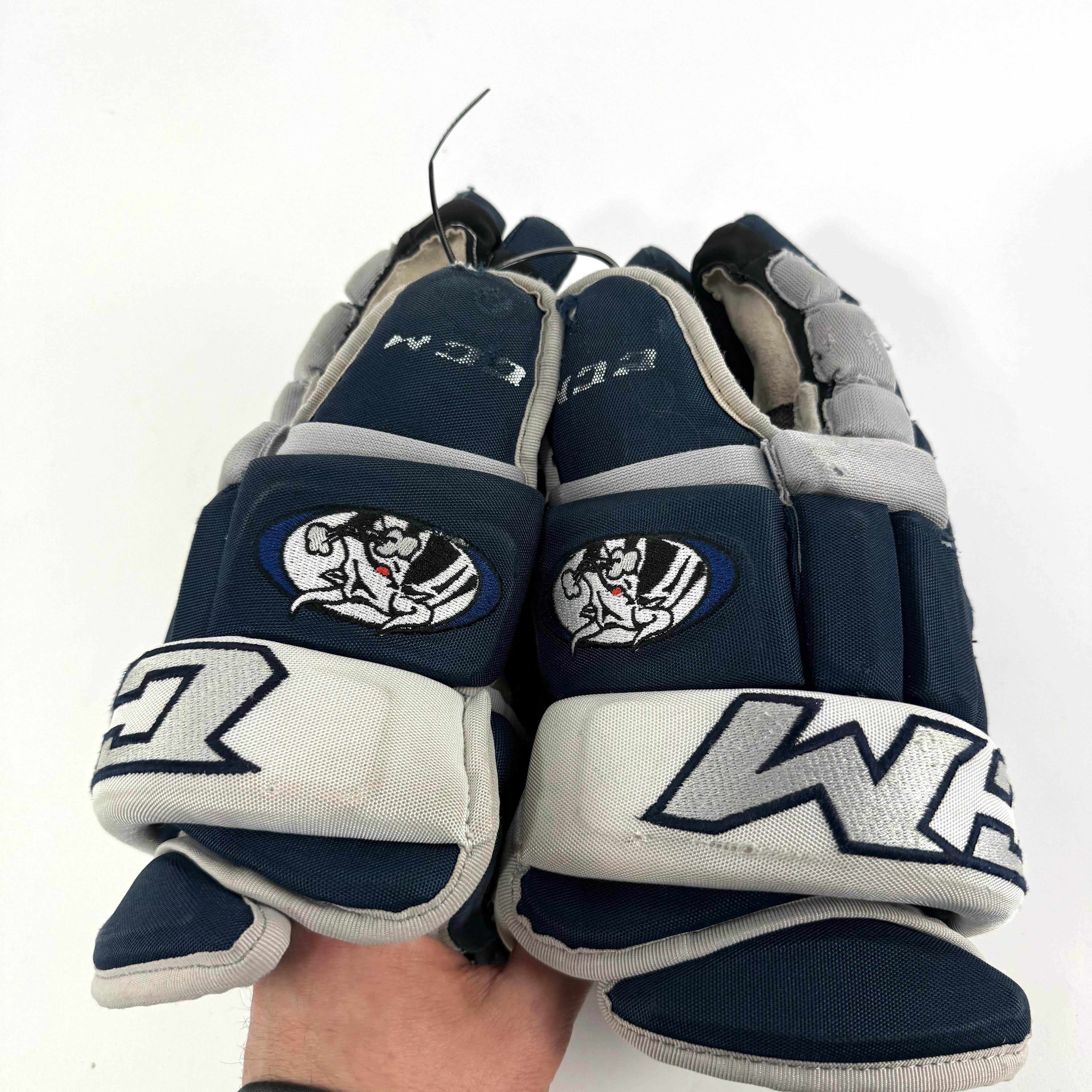 Used Navy CCM HG4PC Gloves Colorado Rampage | 14" | K346