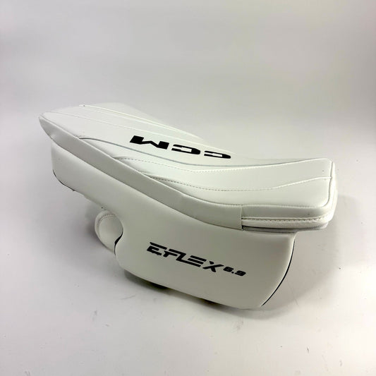 New White CCM E Flex 6.9 Goalie Blocker | Regular | Senior - Top Flight Hockey