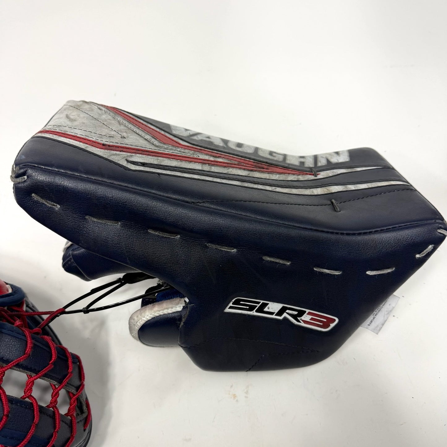 Used Regular Navy/Red/White Vaughn SLR3 Pro Carbon Goalie Glove and Blocker | Senior | AB527