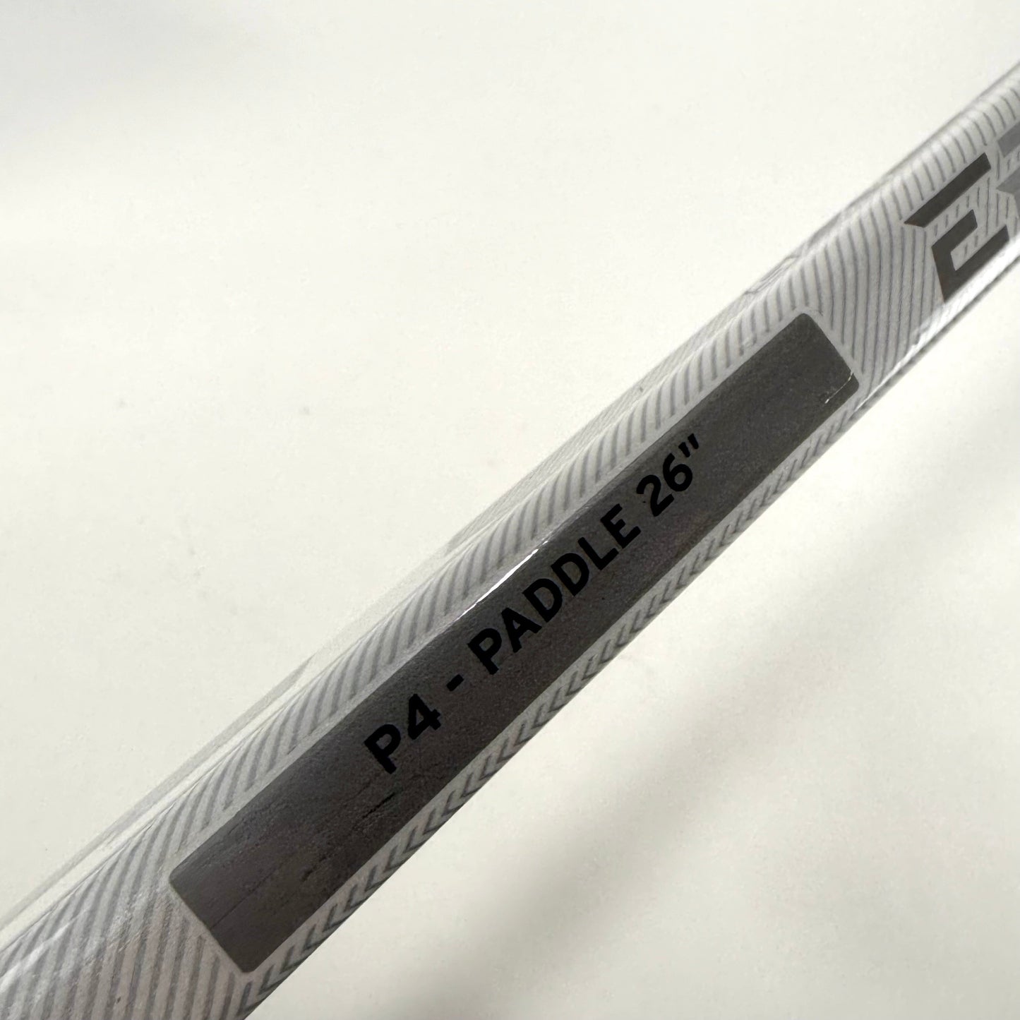 Brand New FULL RIGHT Black, White and Grey CCM Eflex 5 Goalie Stick - P4 Curve | 26" Paddle