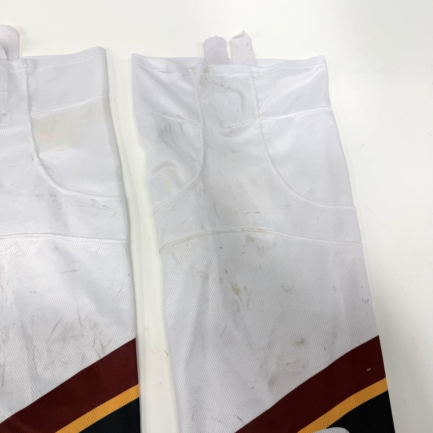 Used White Maroon Gold Socks with Velcro |.Senior XL | AB882