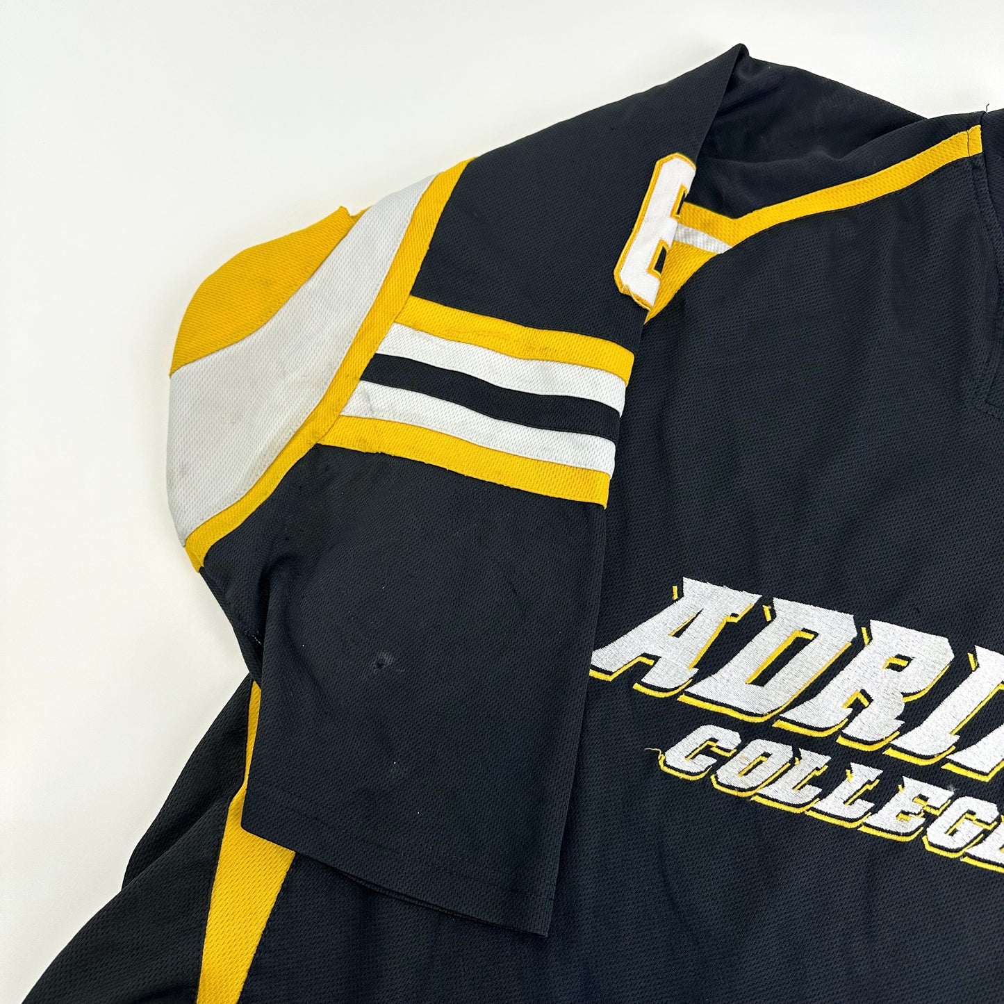 Used Adrian College Black Harrow Mens Game Jersey | Size XL | #6 - Top Flight Hockey