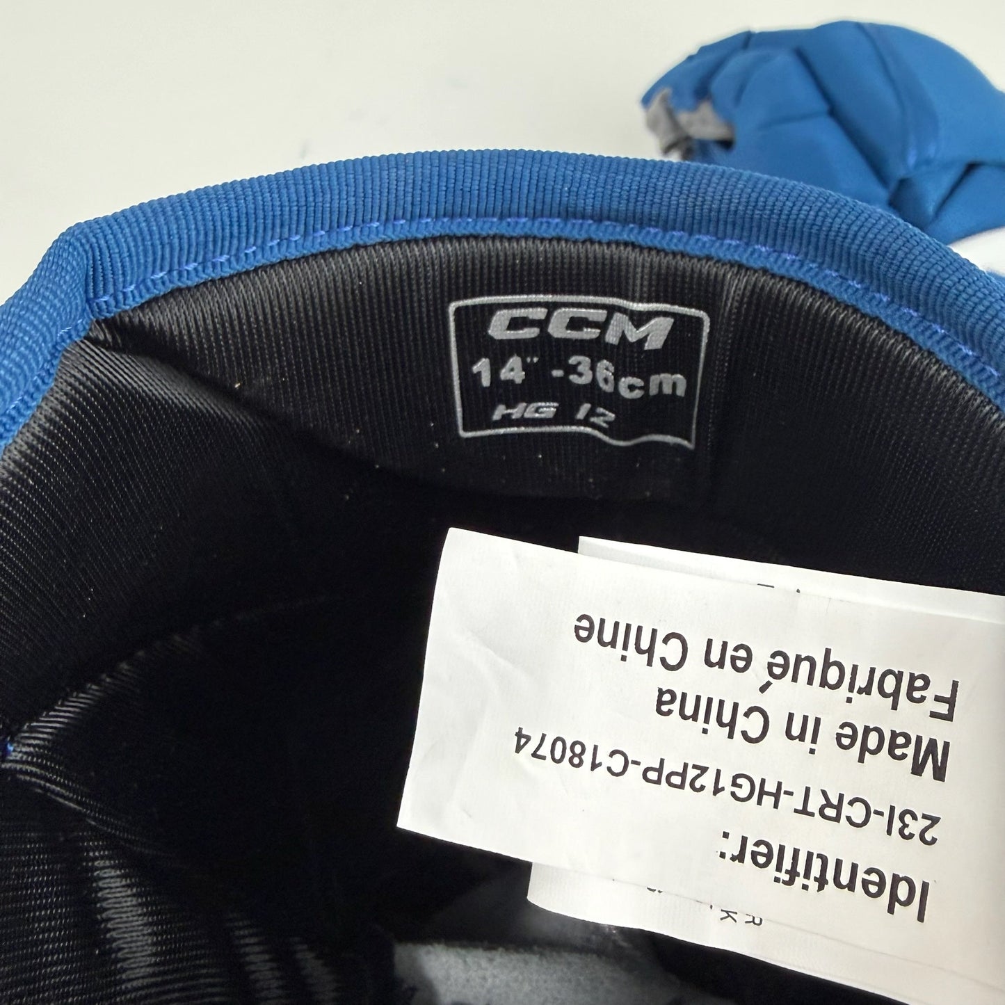 New Blue and White CCM HG12 Gloves | Colorado Avalanche | 14" - #191035289802 - Top Flight Hockey