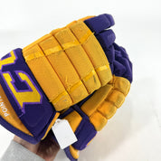 Used Yellow and Purple CCM 4 Roll Pro Gloves | 14" | E464 - Top Flight Hockey