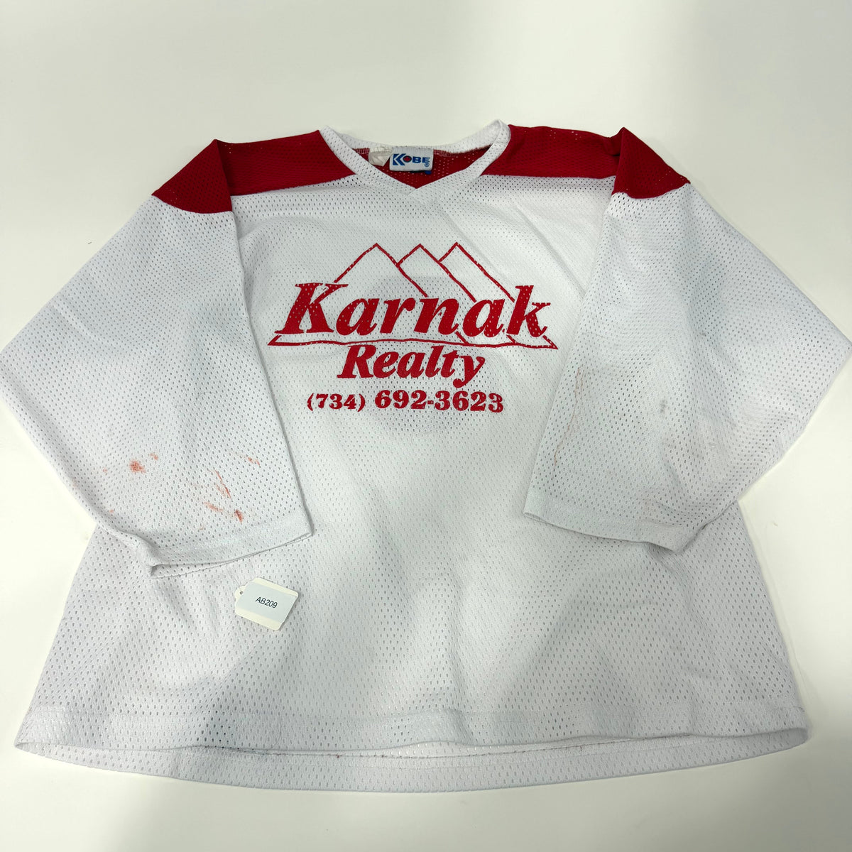 Used Red and White Mesh Practice Jersey | Senior Large | AB209