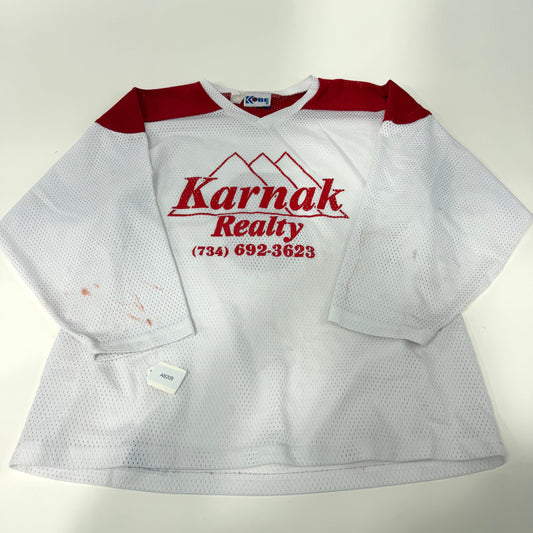 Used Red and White Mesh Practice Jersey | Senior Large | AB209