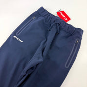 New Navy CCM Mens Premium Tapered Fleece Pant | Senior S | #191520015534 - Top Flight Hockey