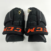 Brand New Black and Orange Flyers CCM HG12 Gloves - 15"