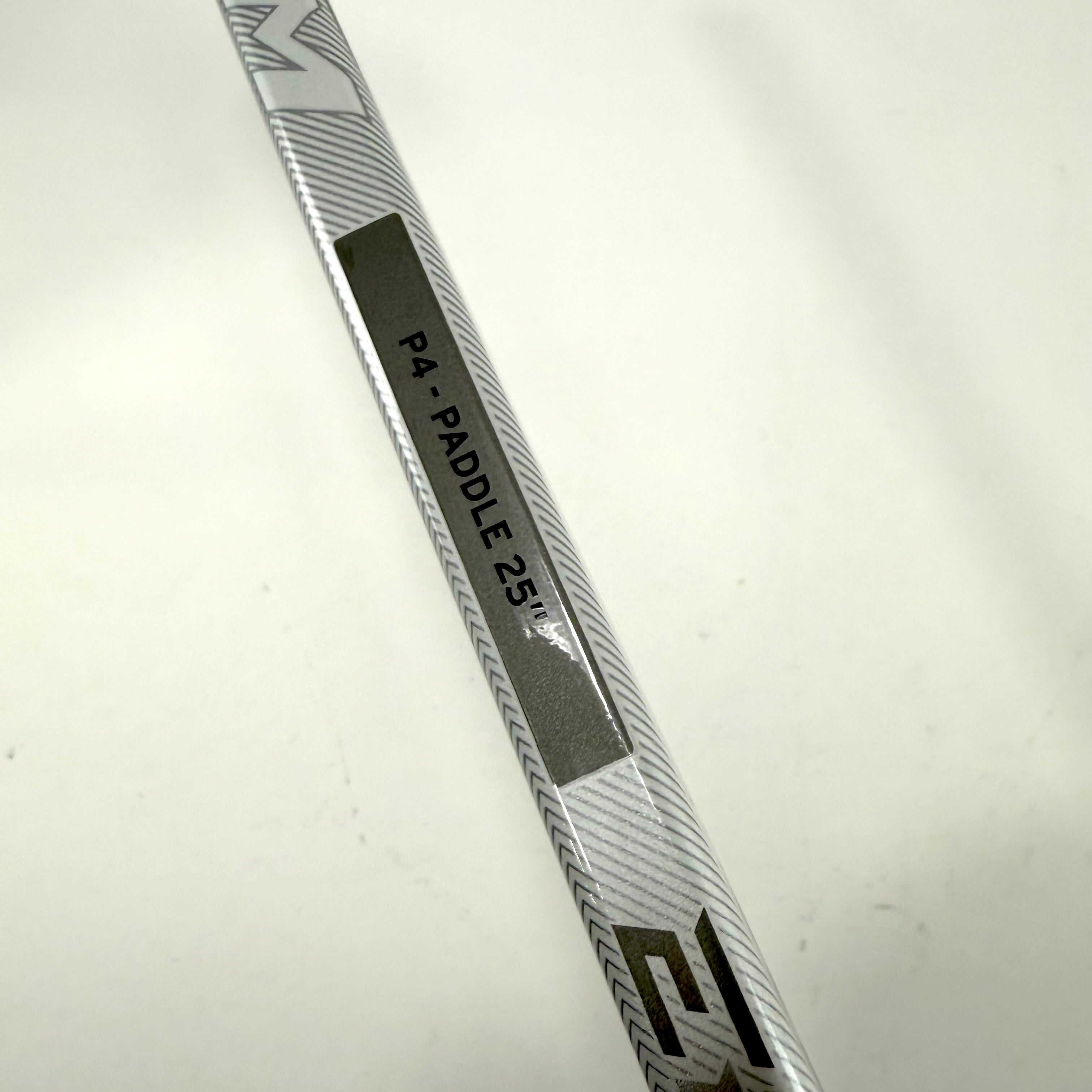 Brand New FULL RIGHT Black, White and Grey CCM Eflex 5 Goalie Stick - P4 Curve | 25" Paddle - Top Flight Hockey
