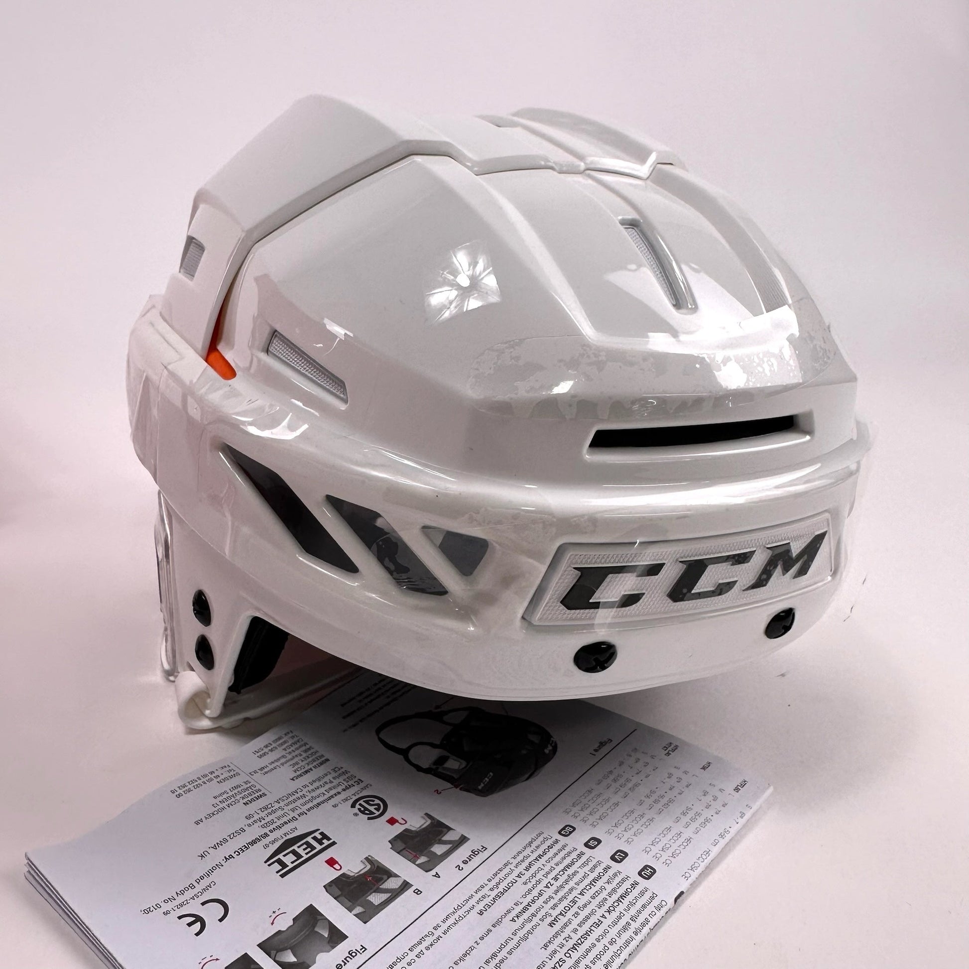 Brand New Small White CCM Fitlite 3DS Helmet - Top Flight Hockey
