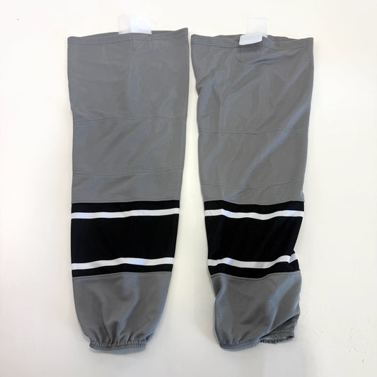 Used Black and Grey Chicago Steel Alternate Hockey Socks - Senior Large - Top Flight Hockey
