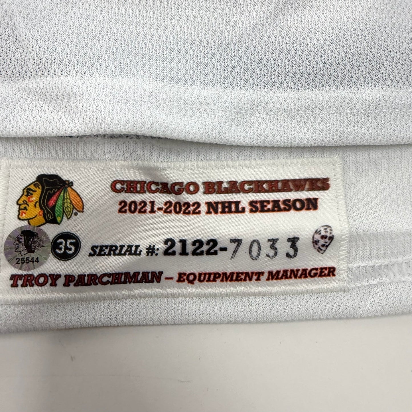 Taylor Raddysh #11 Away Chicago Blackhawks Game Worn Jersey 2021-2022, Set 1 | Size 56 | 7033-25544