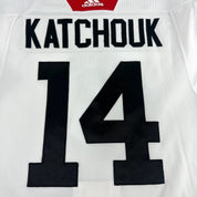 KATCHOUK #14 - White Chicago Blackhawks Camp / Practice Jersey - Adidas MIC Size 56 - Top Flight Hockey