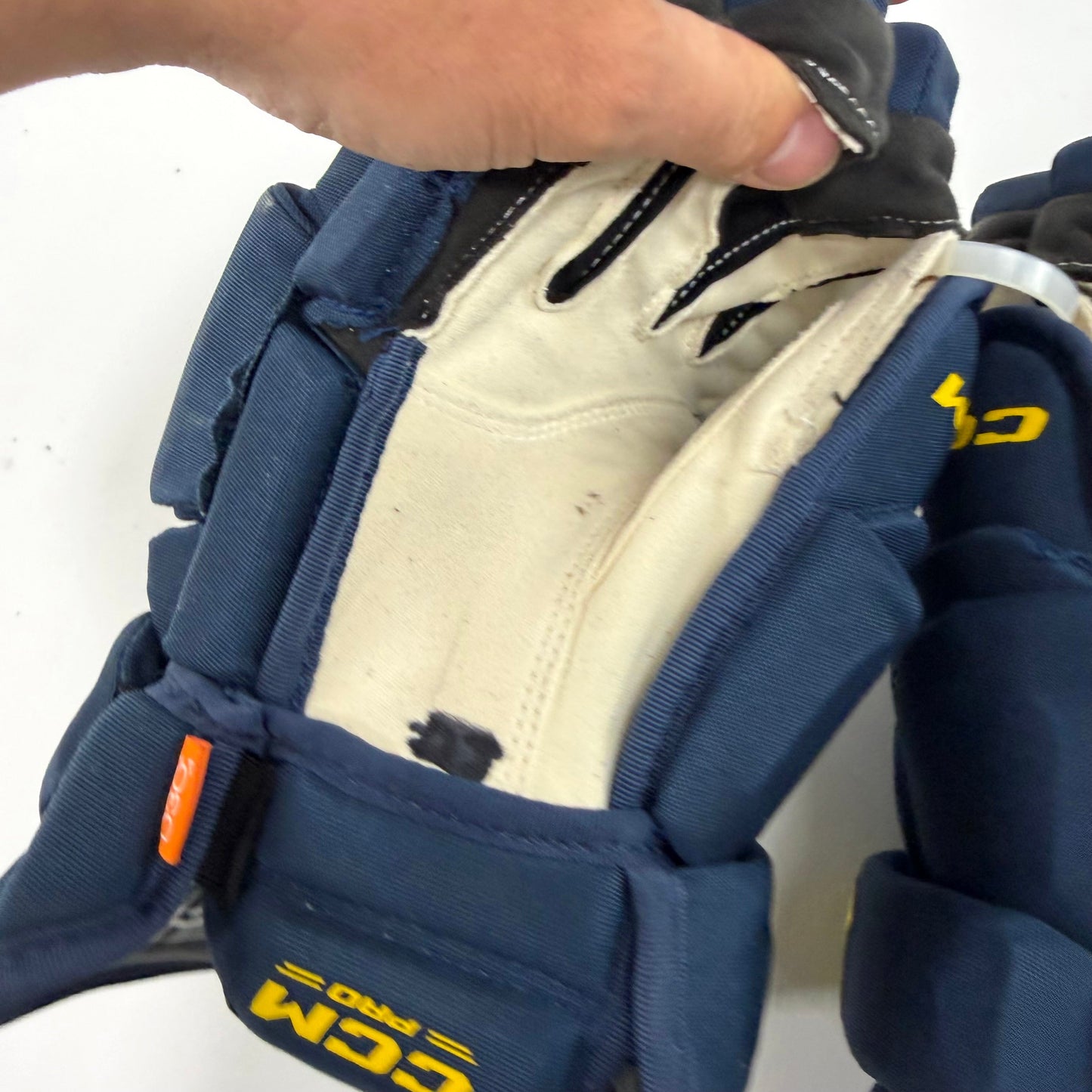 Used Navy CCM HPG43 Gloves | 14" | J114