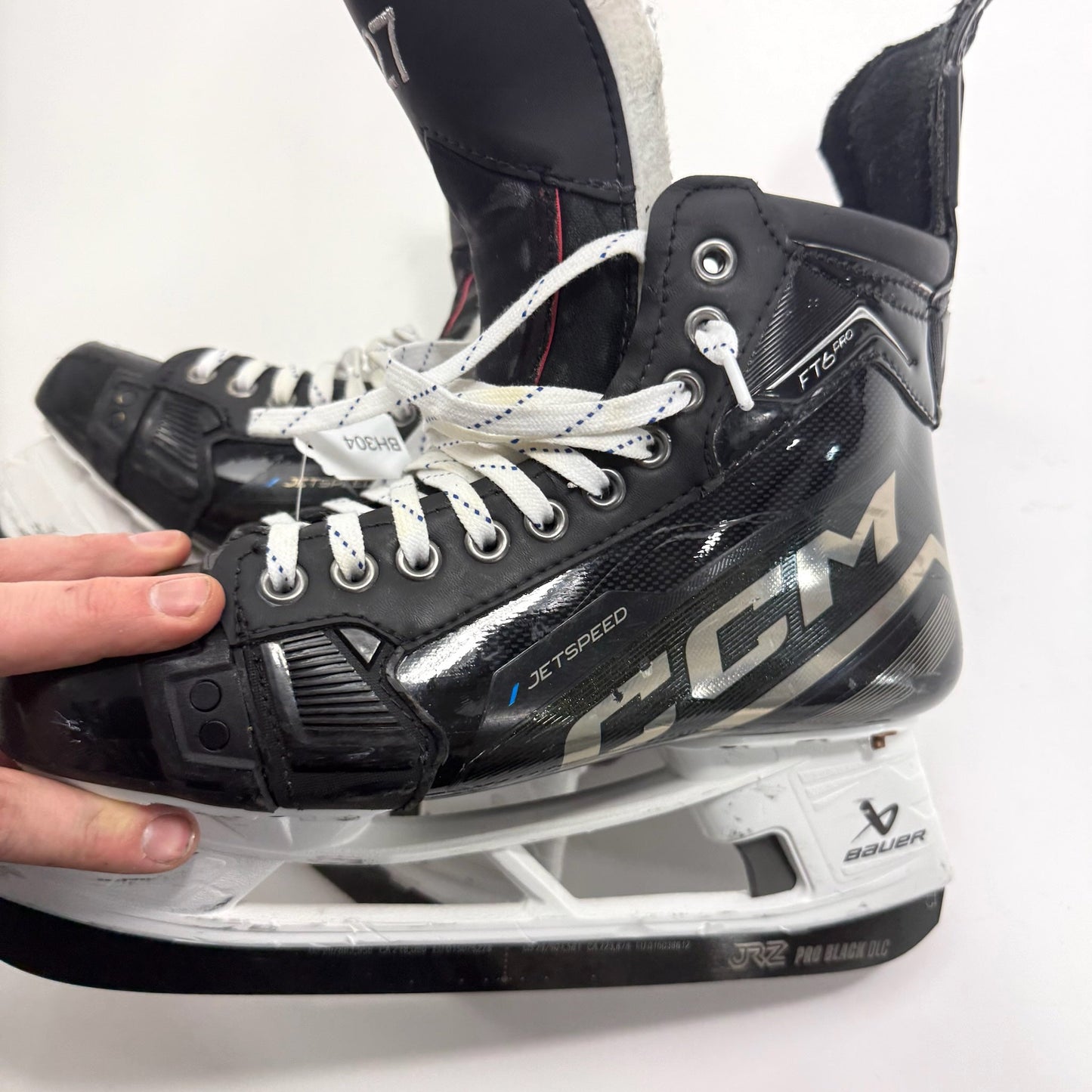 Used Black CCM Jetspeed FT6 Pro Skates | 8.5 D | Chicago Blackhawks Lukas Reichel | BH304 - Top Flight Hockey