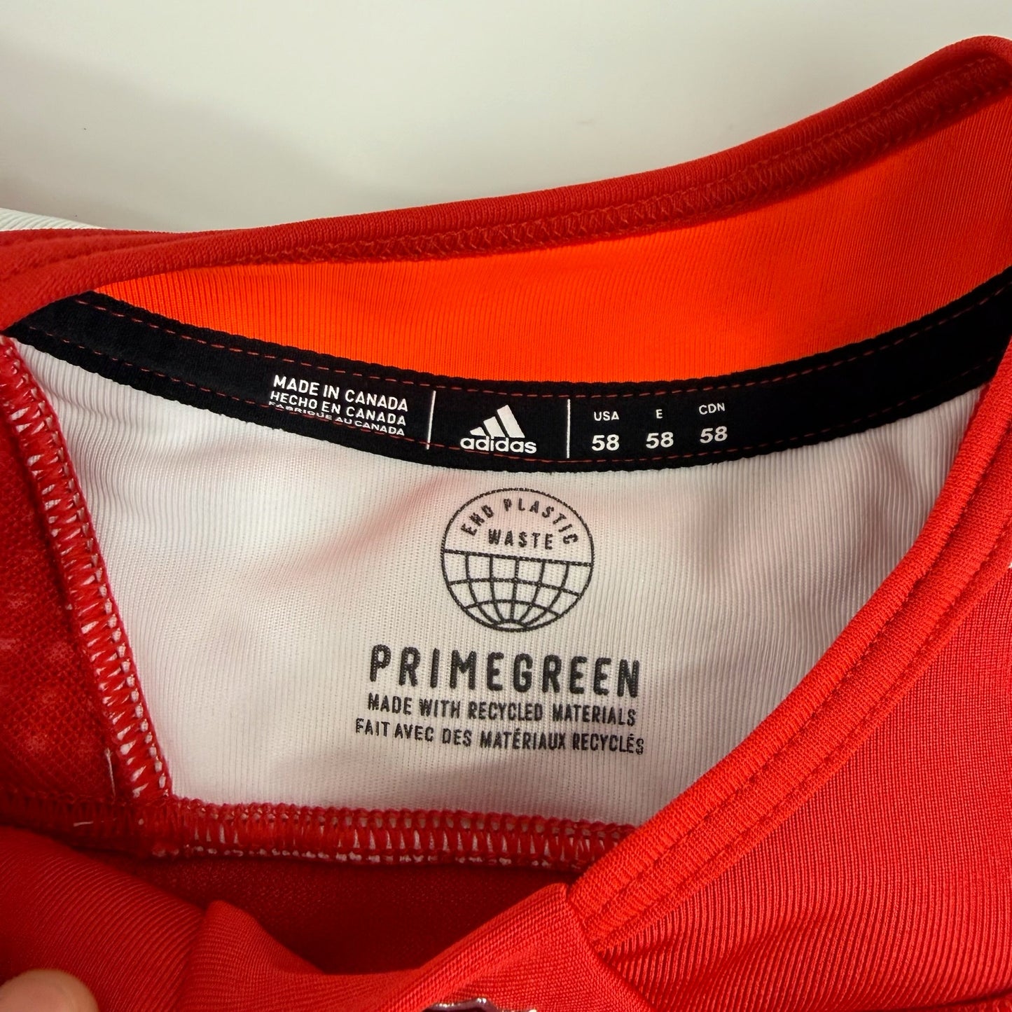 Brand New MIC Red Adidas PRIMEGREEN Practice Jersey - Size 58