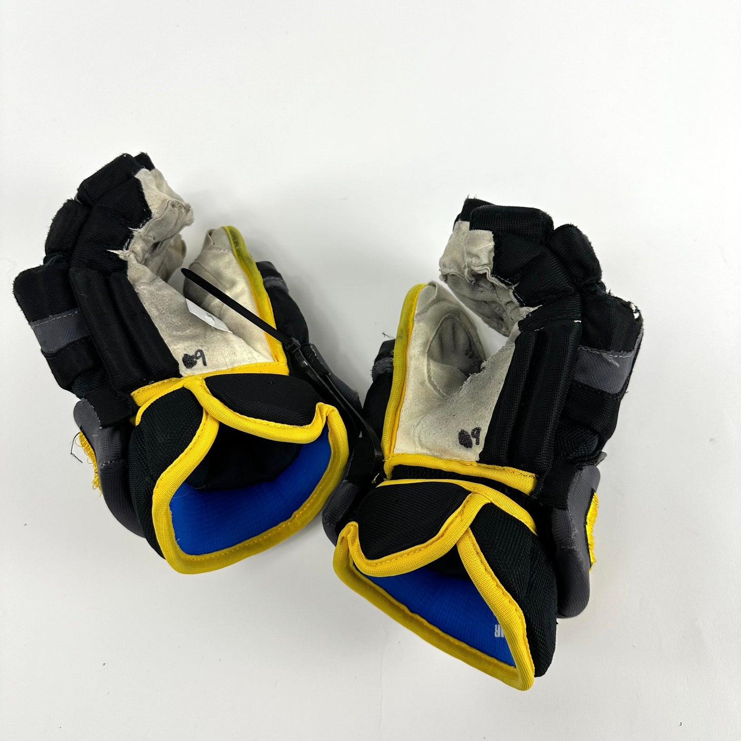 Used Black and Gold Warrior Covert QRE Pro Gloves | 13" | K260 - Top Flight Hockey