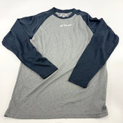 New CCM Youth Basecamp Two Tone Long Sleeve | Grey/Navy | Youth M #191520511197 - Top Flight Hockey