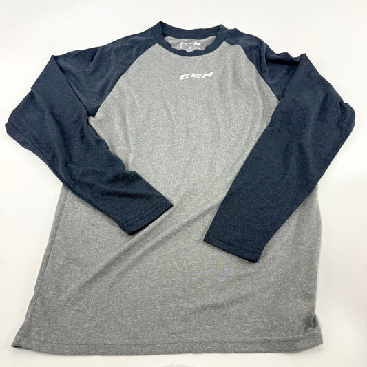 New CCM Youth Basecamp Two Tone Long Sleeve | Grey/Navy | Youth M #191520511197