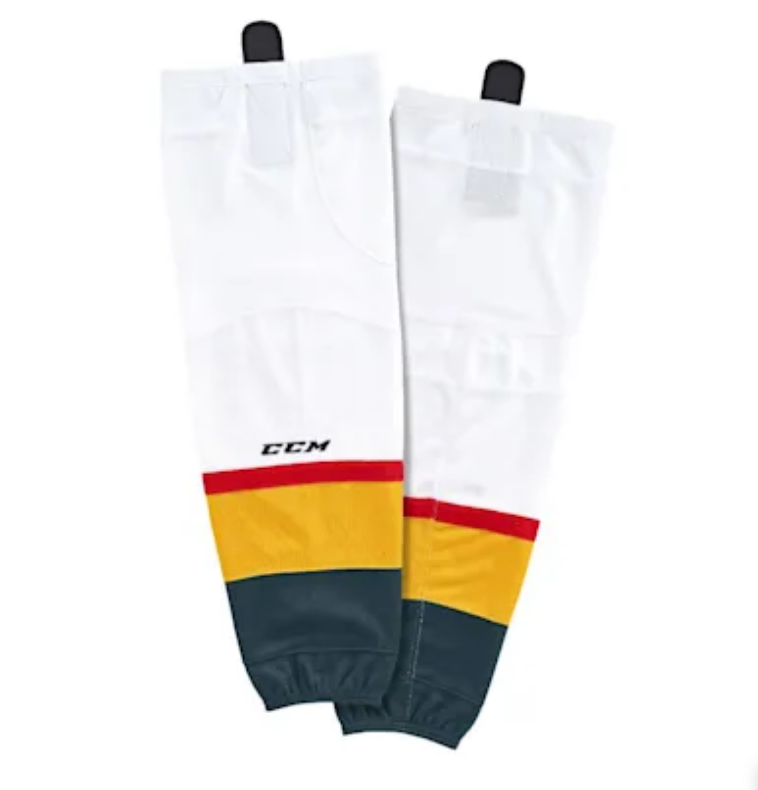 Brand New CCM SX8000 Vegas Golden Knights AWAY Socks With Velcro Senior