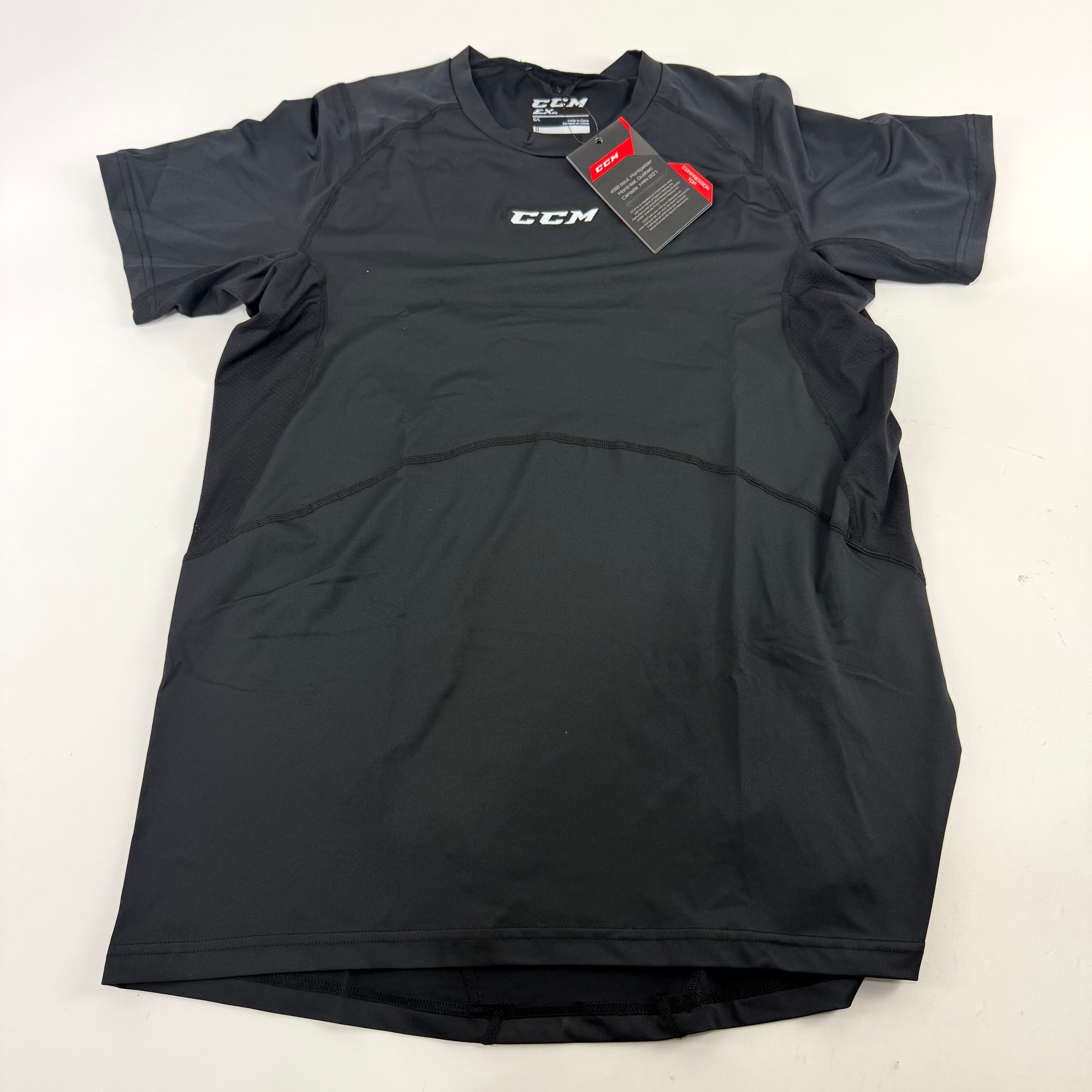 New Black Mens CCM Compression Short Sleeve Shirt | Senior L | #191520514723 - Top Flight Hockey