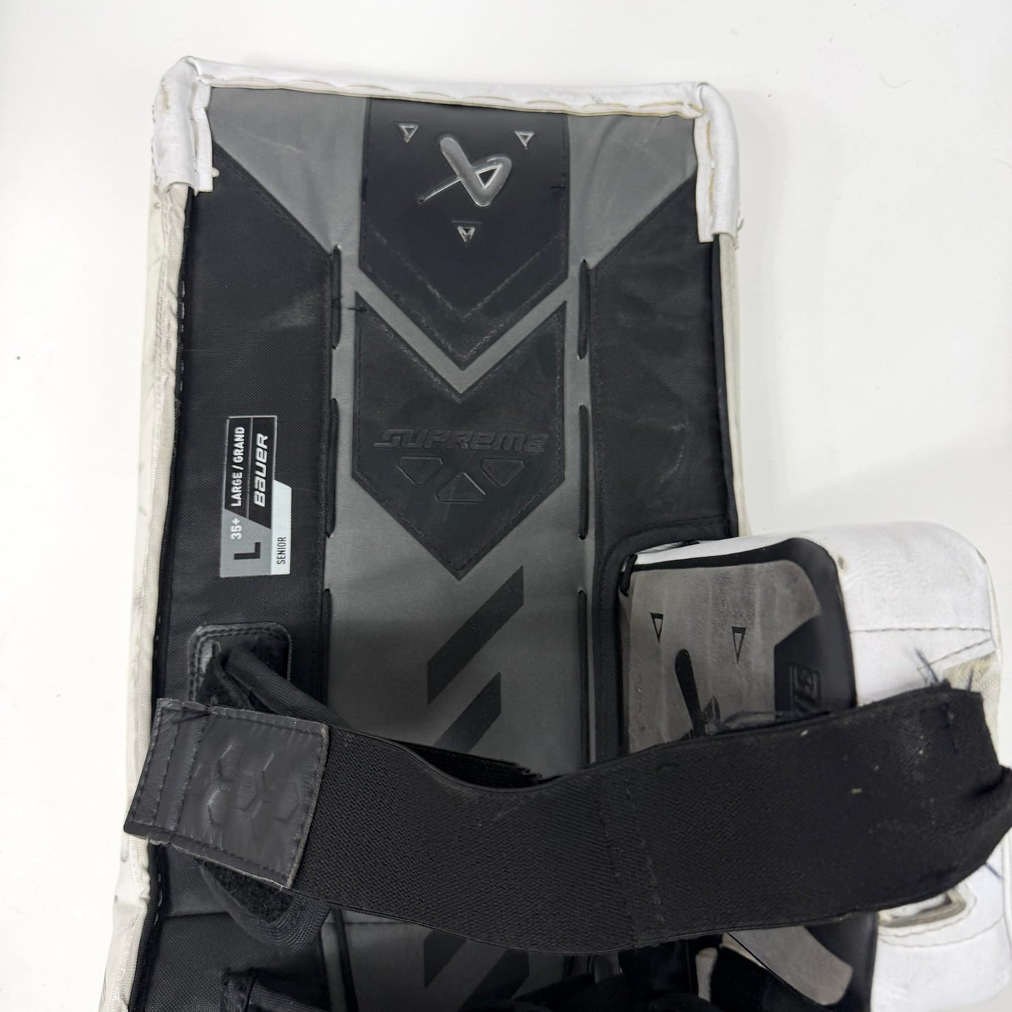 Used White Bauer Supreme Shadow Goalie Pads | Large 35+1"