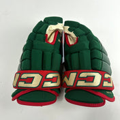 Brand New Green and Red Minnesota Wild CCM HG97 Gloves - 14"