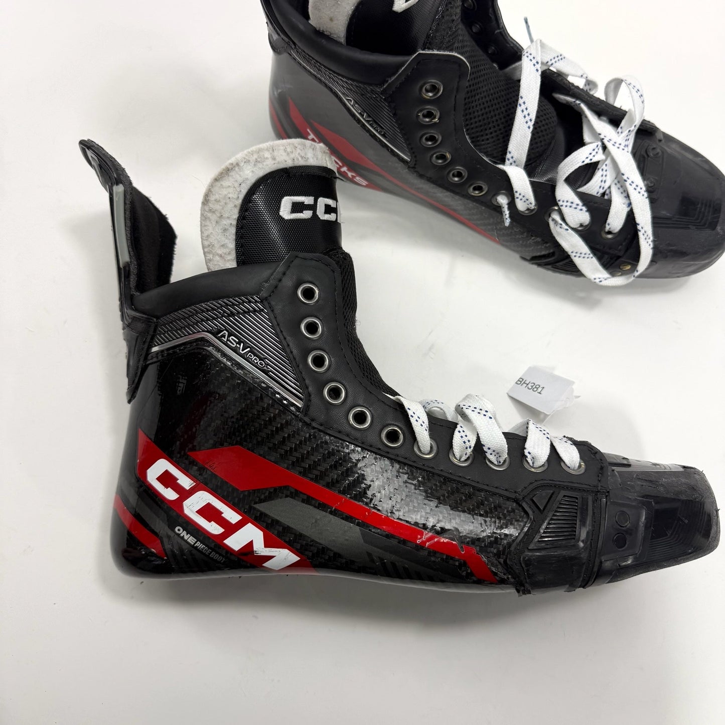 Used Red CCM Tacks ASV Pro Skate Boots | 11 1/2 D | Seth Jones Chicago Blackhawks | BH381
