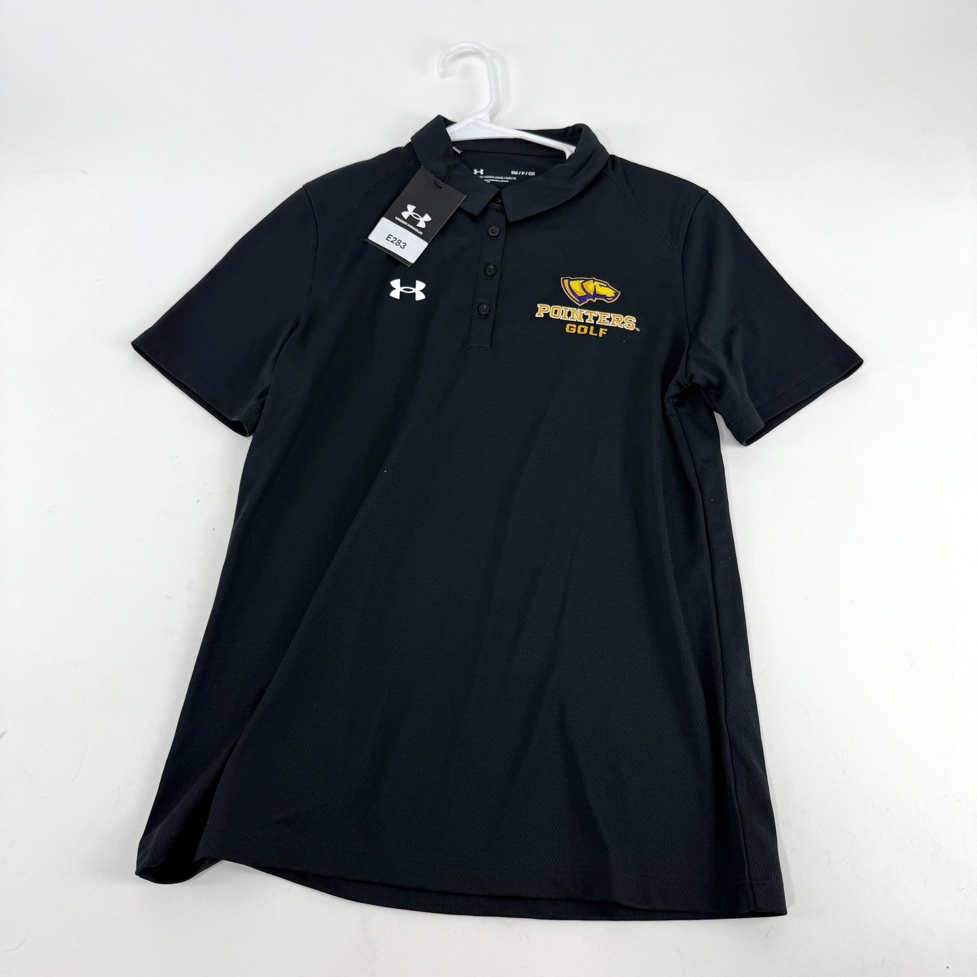 New Black Womens Under Armour UWSP Pointers Golf Polo | Womens S | E283 - Top Flight Hockey
